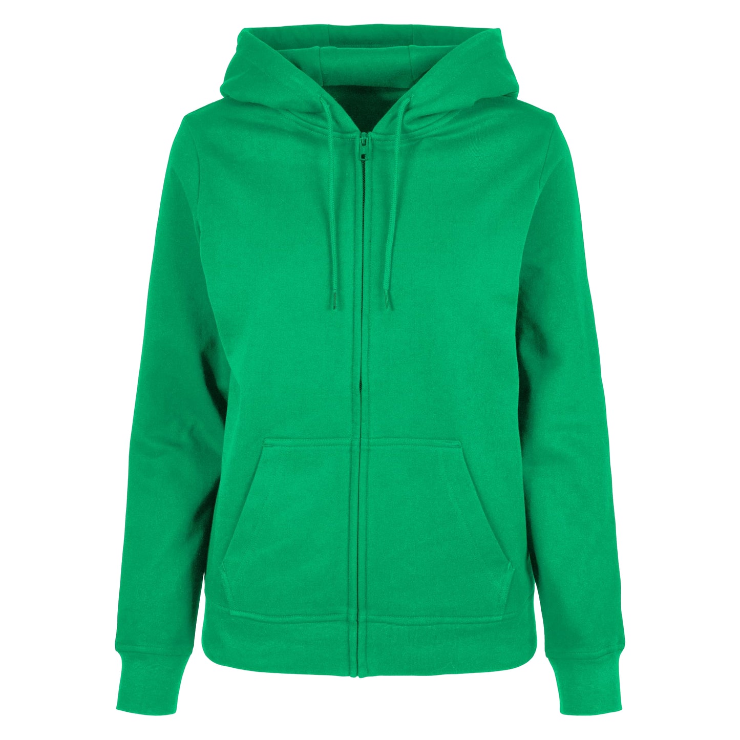 Grass Green - Front - Build Your Brand Womens-Ladies Basic Full Zip Hoodie