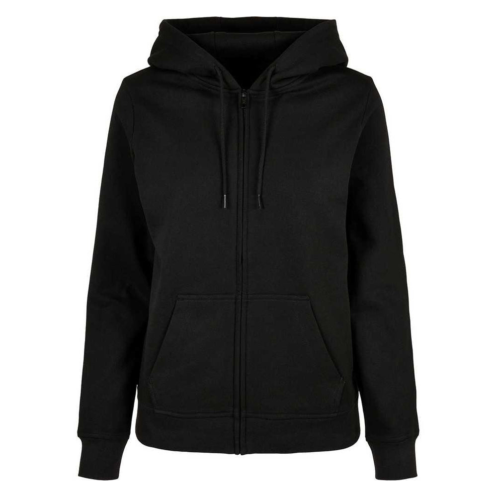 Black - Front - Build Your Brand Womens-Ladies Basic Full Zip Hoodie