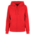 City Red - Front - Build Your Brand Womens-Ladies Basic Full Zip Hoodie