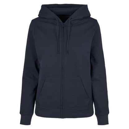 Navy - Front - Build Your Brand Womens-Ladies Basic Full Zip Hoodie