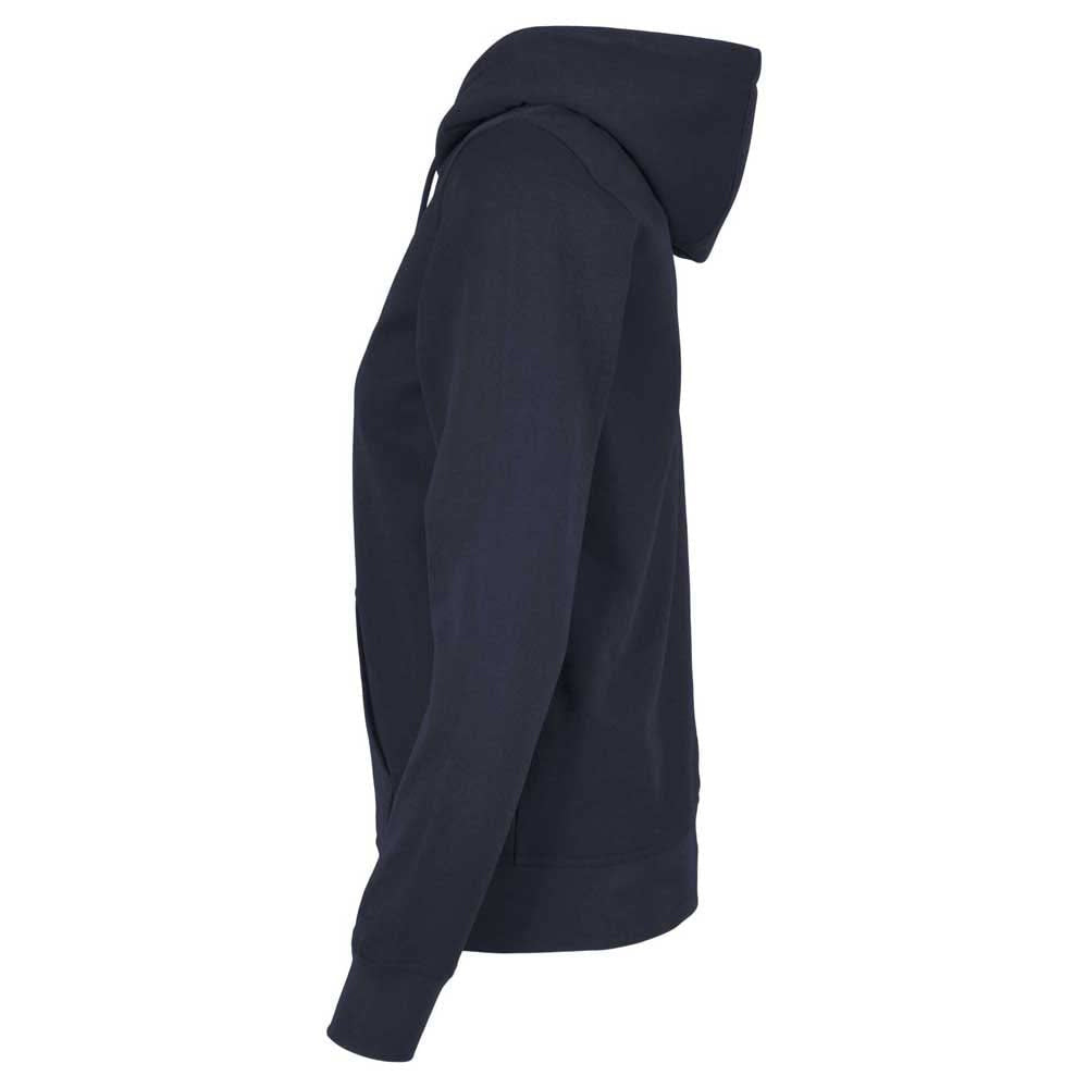 Navy - Side - Build Your Brand Womens-Ladies Basic Full Zip Hoodie