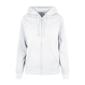 White - Front - Build Your Brand Womens-Ladies Basic Full Zip Hoodie