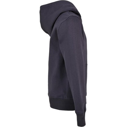 Navy - Side - Build Your Brand Childrens-Kids Basic Organic Hoodie