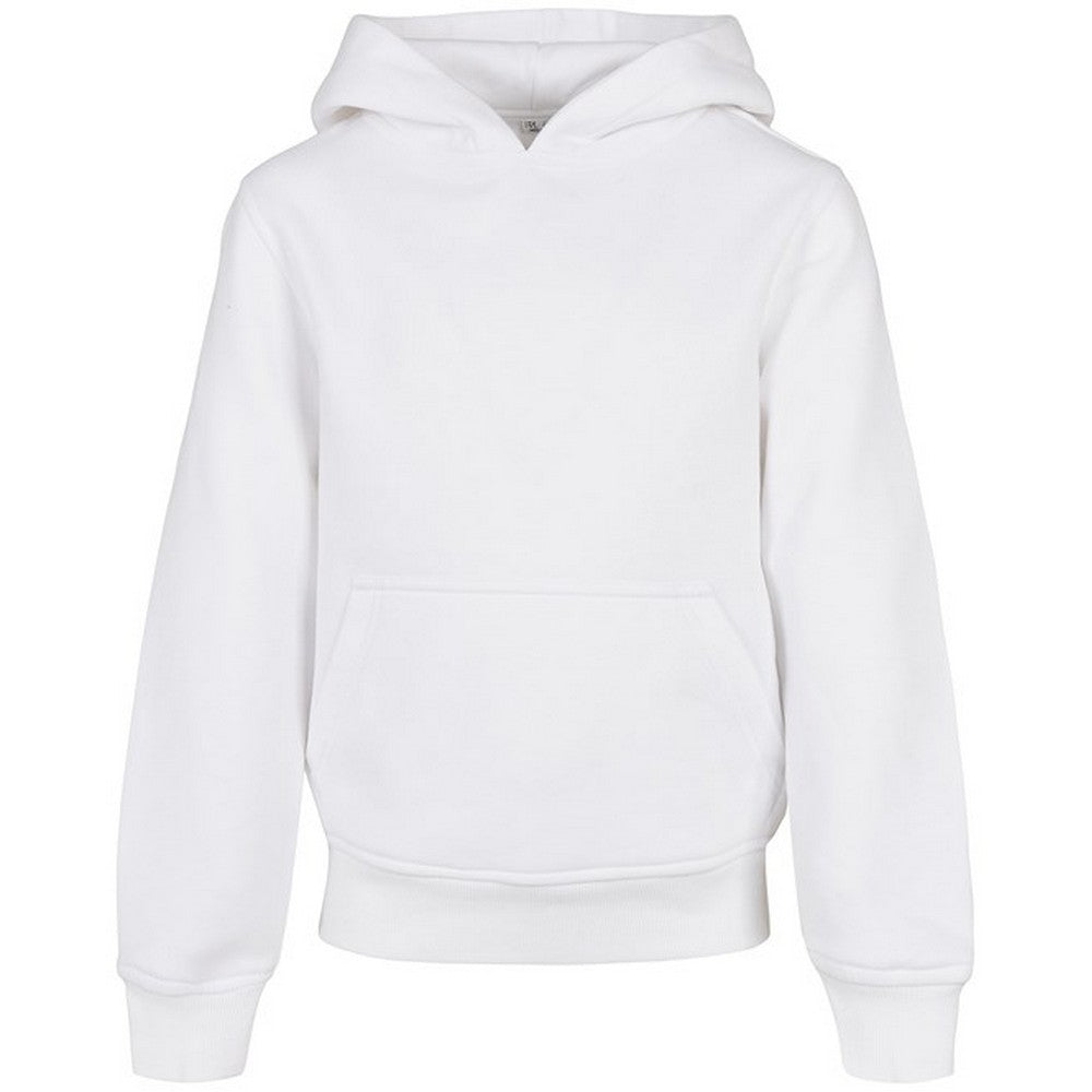 White - Front - Build Your Brand Childrens-Kids Basic Organic Hoodie