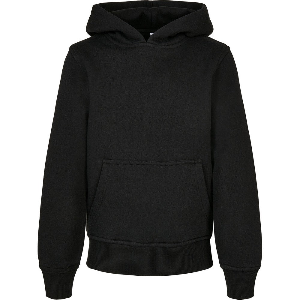 Black - Front - Build Your Brand Childrens-Kids Basic Organic Hoodie