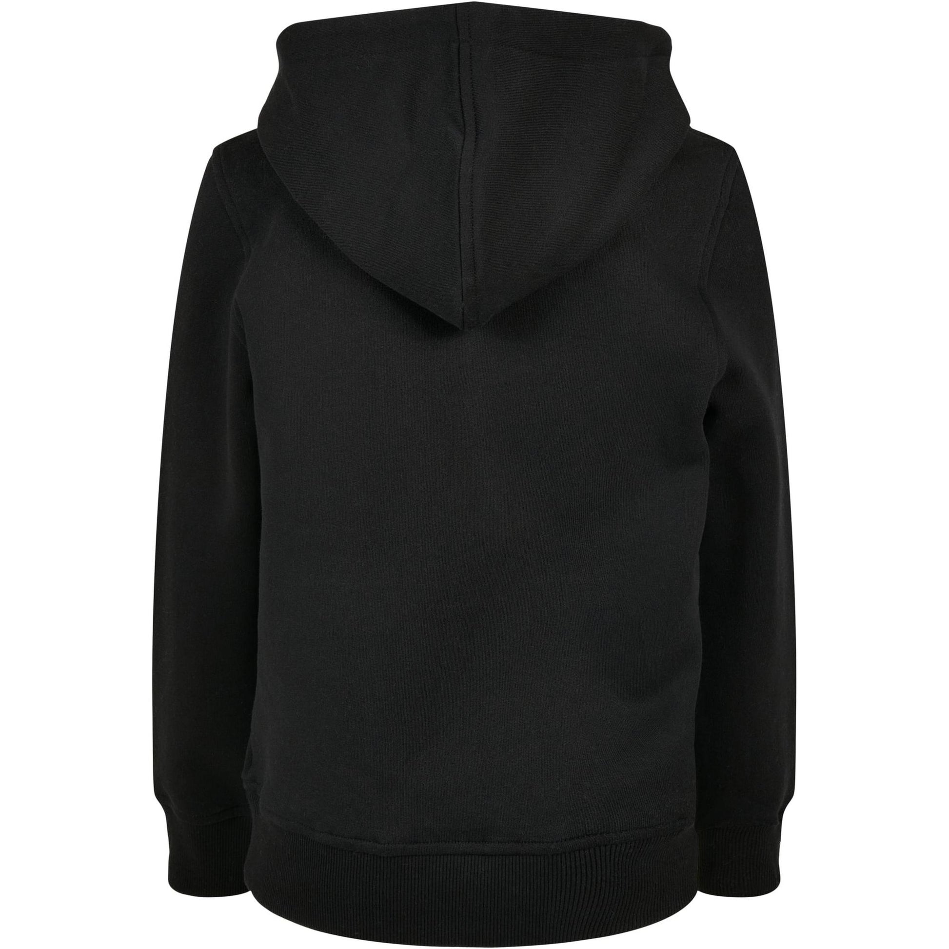 Black - Back - Build Your Brand Childrens-Kids Basic Organic Hoodie