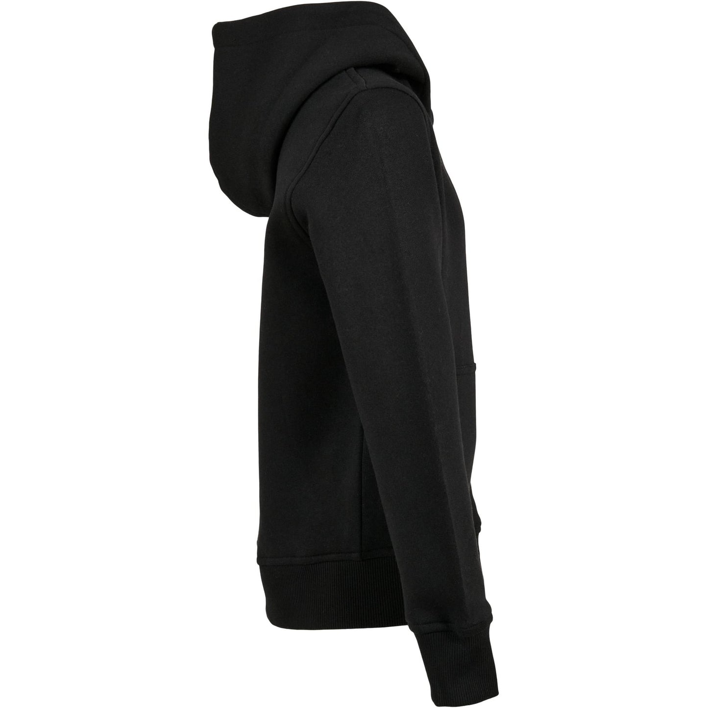 Black - Side - Build Your Brand Childrens-Kids Basic Organic Hoodie