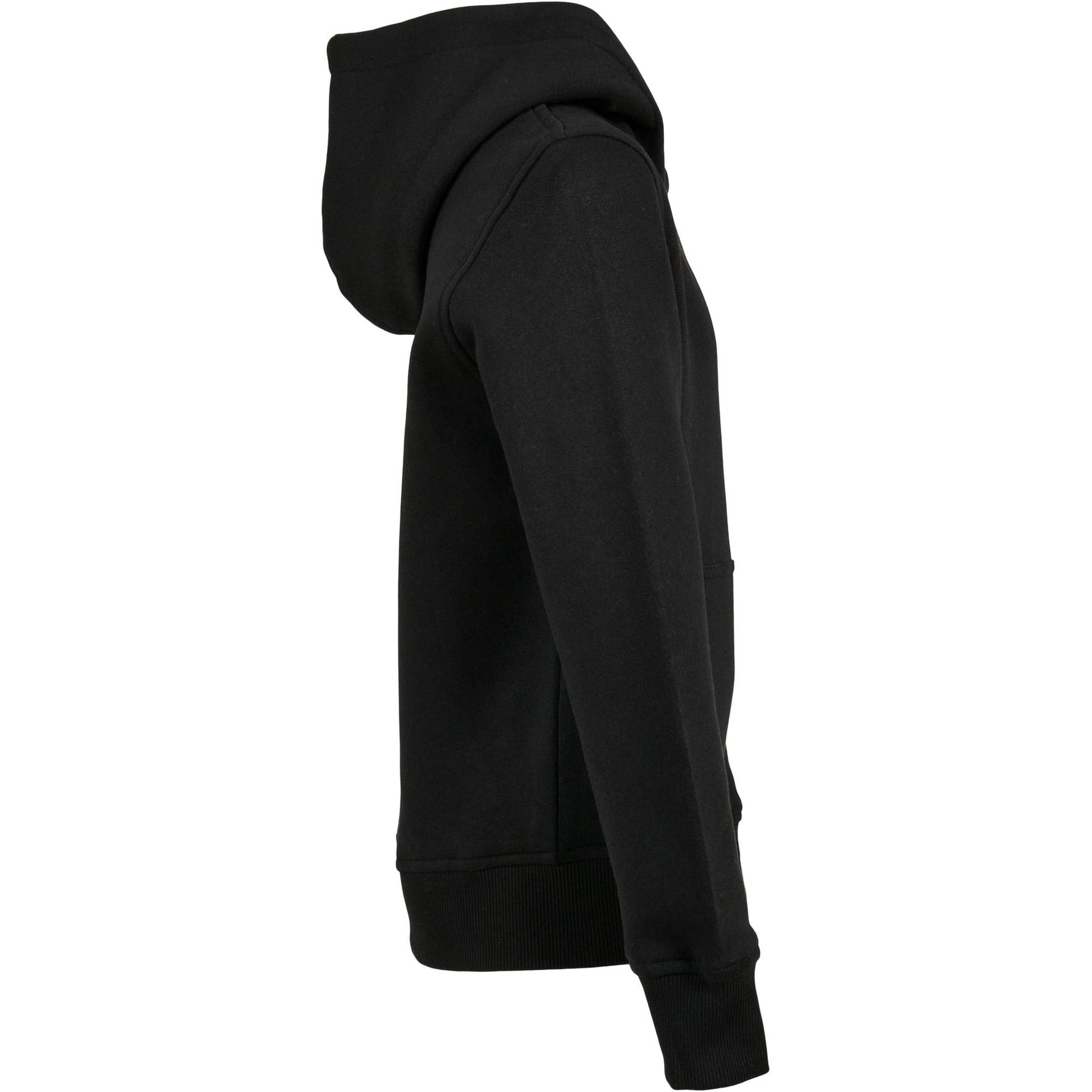 Black - Side - Build Your Brand Childrens-Kids Basic Organic Hoodie