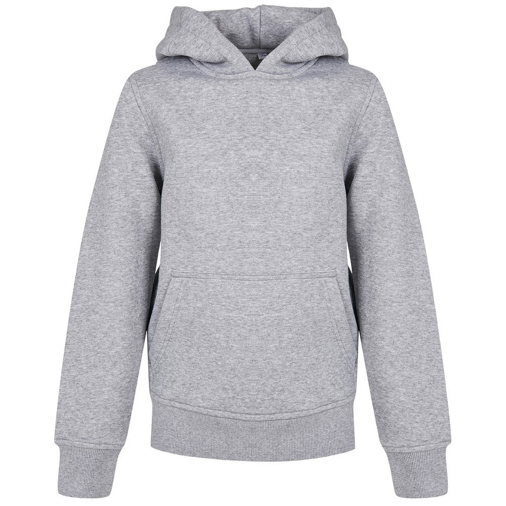 Heather Grey - Front - Build Your Brand Childrens-Kids Basic Organic Hoodie