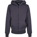 Navy - Front - Build Your Brand Childrens-Kids Basic Organic Full Zip Hoodie