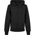 Black - Front - Build Your Brand Childrens-Kids Basic Organic Full Zip Hoodie