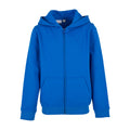 Intense Blue - Front - Build Your Brand Childrens-Kids Basic Organic Full Zip Hoodie