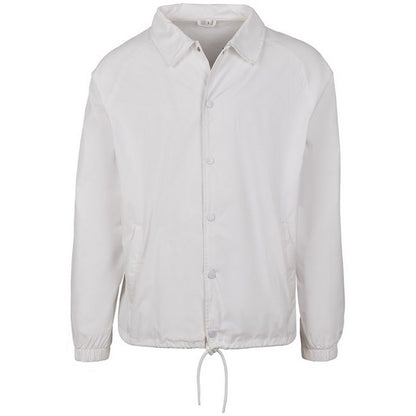 White - Front - Build Your Brand Mens Coach Jacket