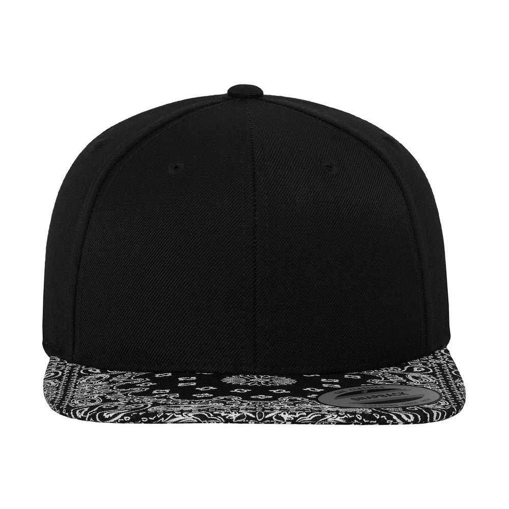 Black-Paisley - Front - Flexfit Unisex Adult Bandana Snapback Cap