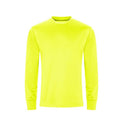 Electric Yellow - Front - AWDis Cool Mens Long-Sleeved Active T-Shirt