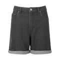 Black - Front - Wombat Womens-Ladies Denim Shorts