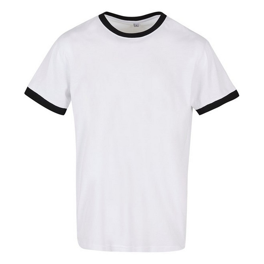 White-Black - Front - Build Your Brand Mens T-Shirt
