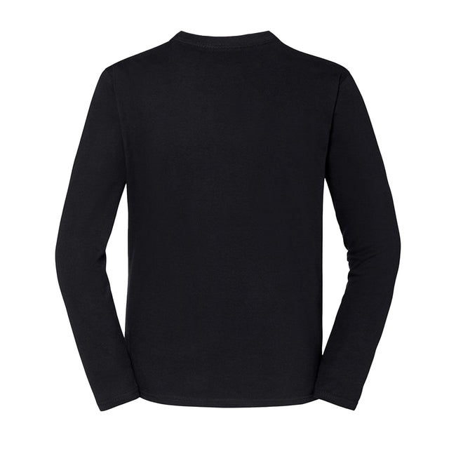 Black - Back - Fruit of the Loom Mens Iconic 195 Premium Ringspun Cotton Long-Sleeved T-Shirt