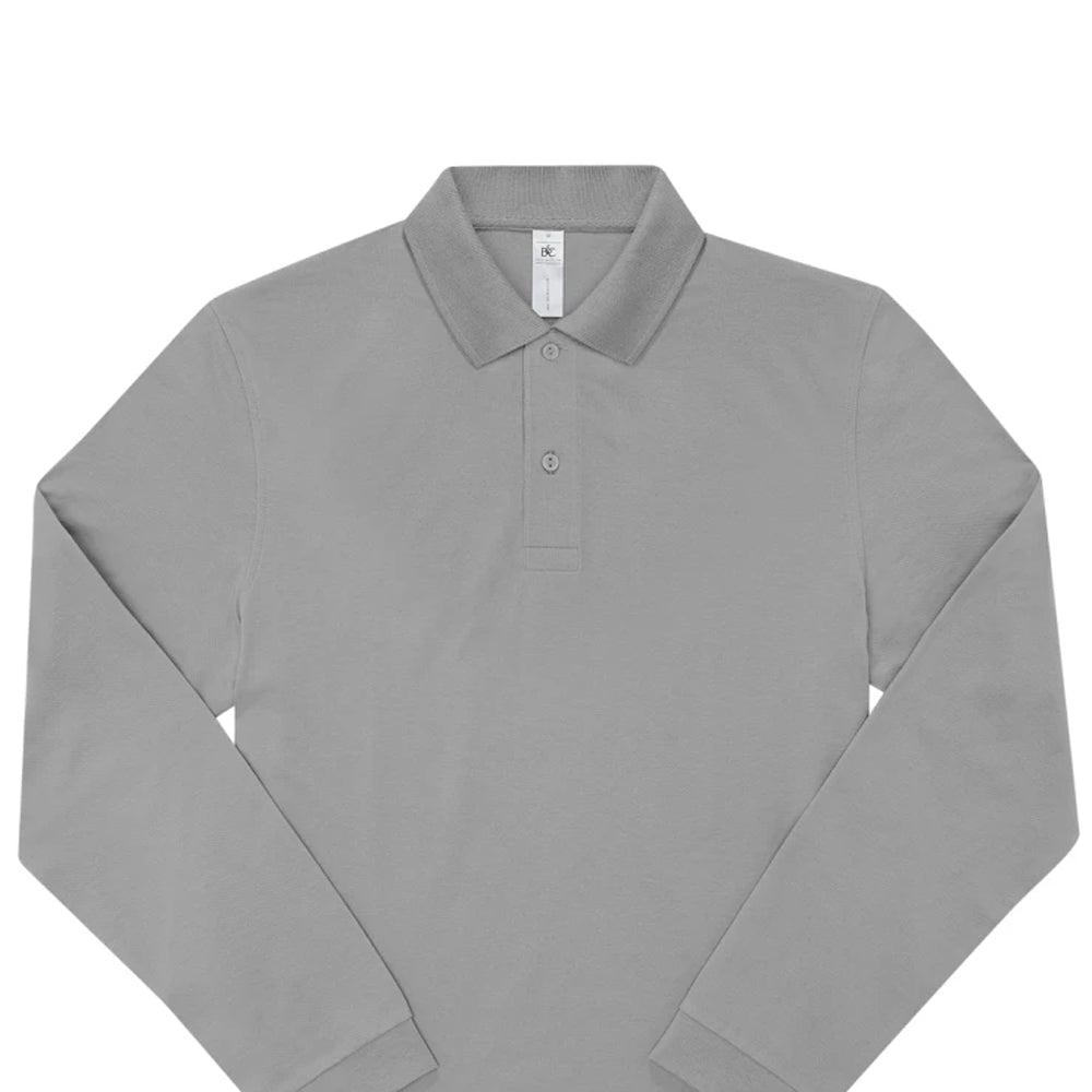 Sports Grey - Back - B&C Mens My Long-Sleeved Polo Shirt