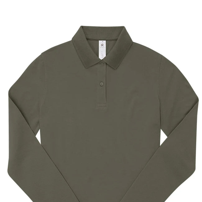 Camo Green - Back - B&C Mens My Long-Sleeved Polo Shirt
