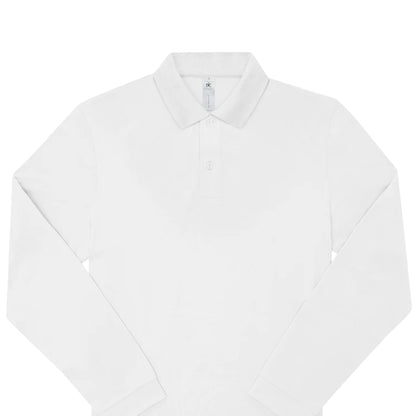 White - Back - B&C Mens My Long-Sleeved Polo Shirt