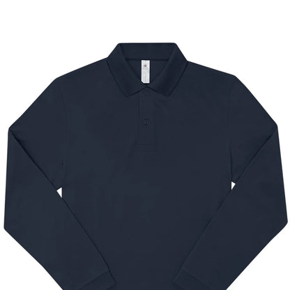 Navy - Back - B&C Mens My Long-Sleeved Polo Shirt