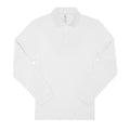 White - Front - B&C Mens My Long-Sleeved Polo Shirt