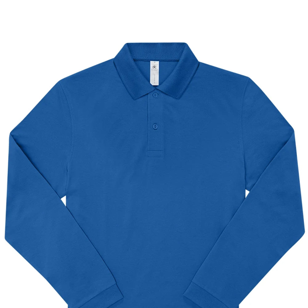 Royal Blue - Back - B&C Mens My Long-Sleeved Polo Shirt