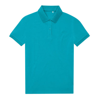 Pop Turquoise - Front - B&C Womens-Ladies My Eco Polo Shirt