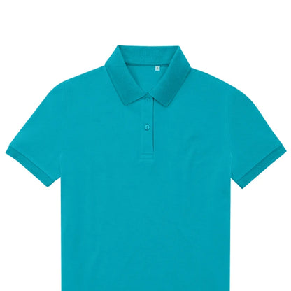 Pop Turquoise - Back - B&C Womens-Ladies My Eco Polo Shirt