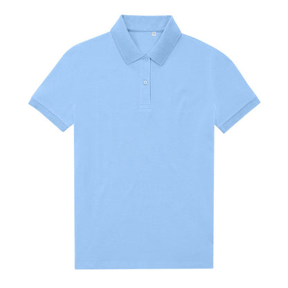 Lotus Blue - Front - B&C Womens-Ladies My Eco Polo Shirt