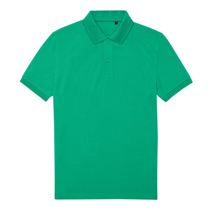 Pop Green - Front - B&C Mens My Eco Polo Shirt