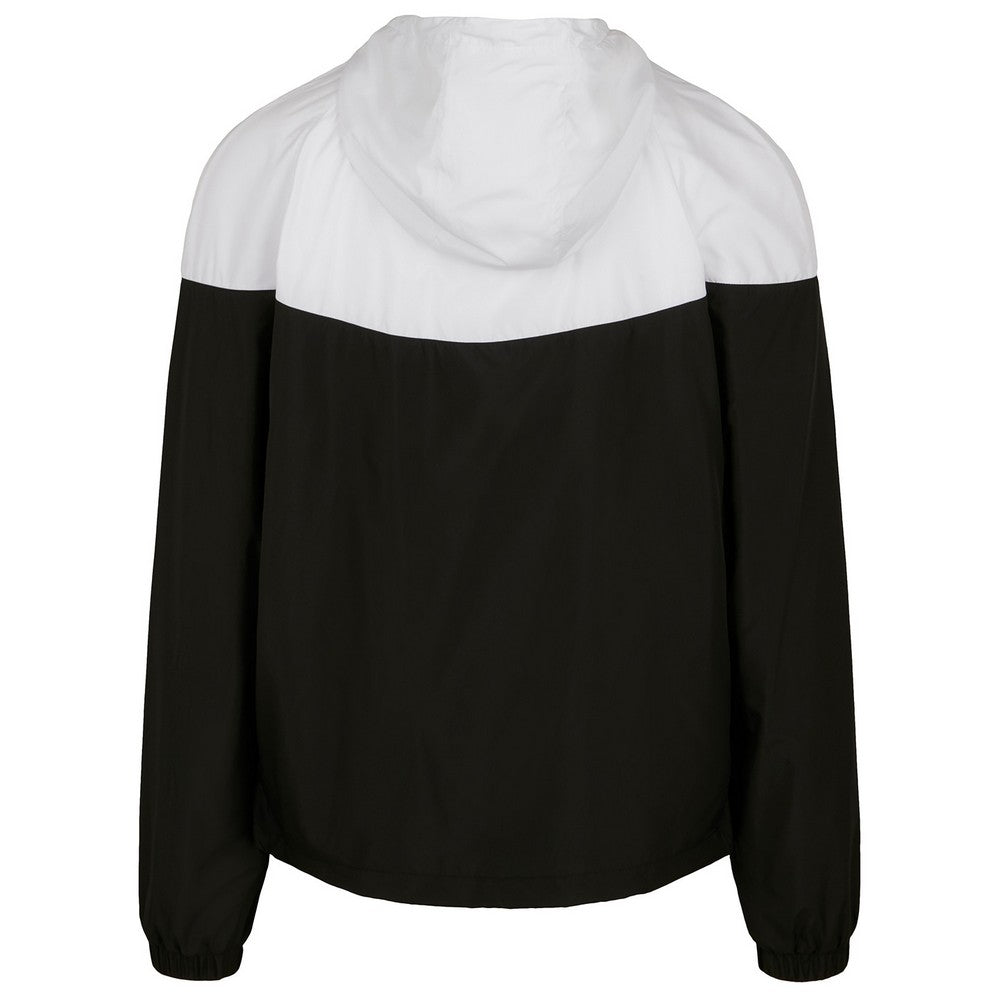Black-White - Back - Build Your Brand Mens Tech Two Tone Jacket