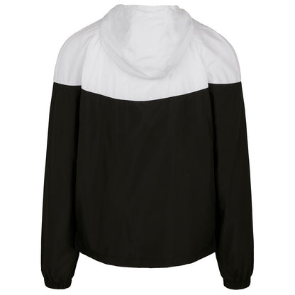 Black-White - Back - Build Your Brand Mens Tech Two Tone Jacket