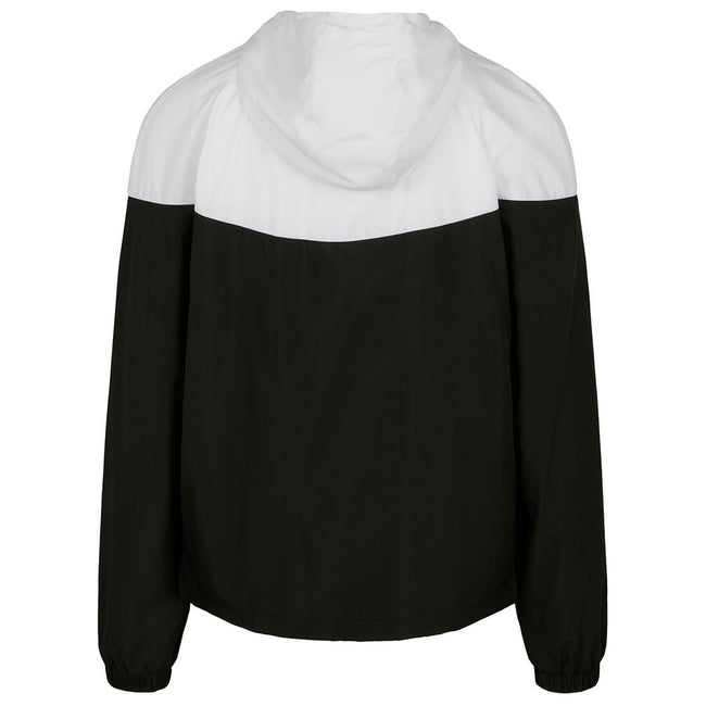 Black-White - Back - Build Your Brand Mens Tech Two Tone Jacket