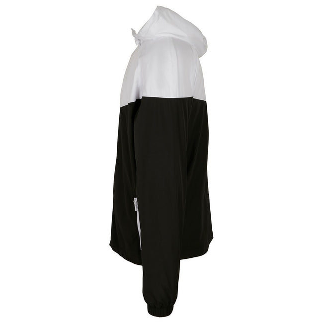 Black-White - Side - Build Your Brand Mens Tech Two Tone Jacket
