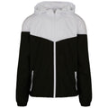 Black-White - Front - Build Your Brand Mens Tech Two Tone Jacket