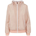 Light Pink-White - Front - Build Your Brand Womens-Ladies Windrunner Two Tone Jacket