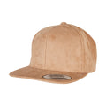 Khaki - Front - Flexfit Unisex Adult Faux Suede Snapback Cap