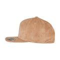 Khaki - Side - Flexfit Unisex Adult Faux Suede Snapback Cap