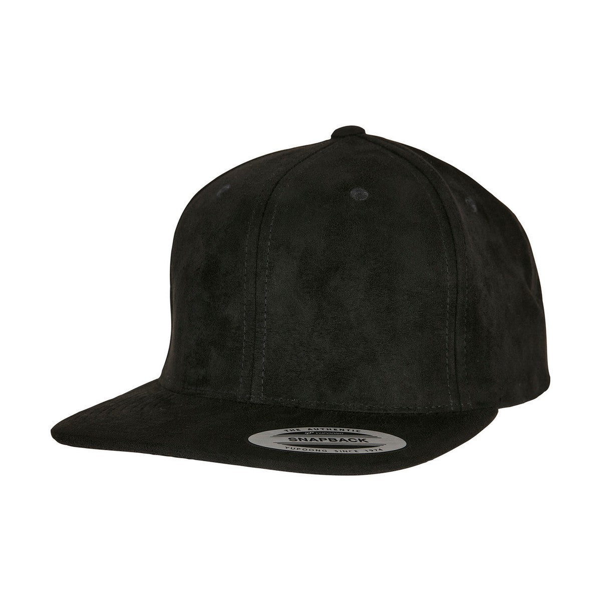 Black - Front - Flexfit Unisex Adult Faux Suede Snapback Cap