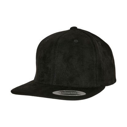 Black - Front - Flexfit Unisex Adult Faux Suede Snapback Cap