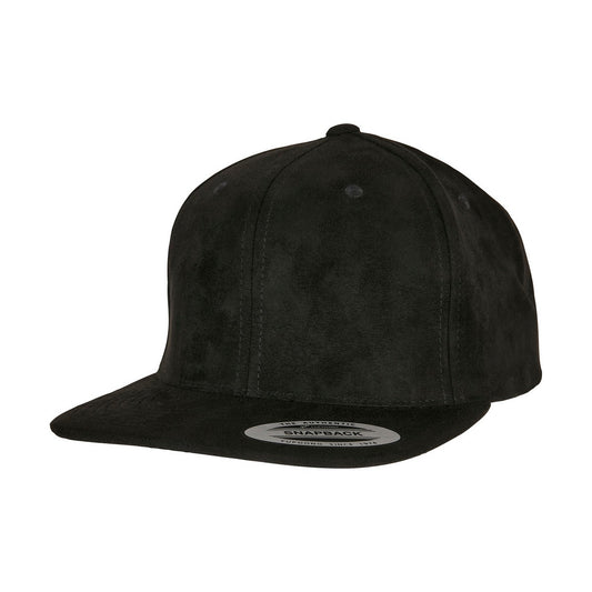 Black - Front - Flexfit Unisex Adult Faux Suede Snapback Cap