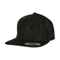 Black - Front - Flexfit Unisex Adult Faux Suede Snapback Cap