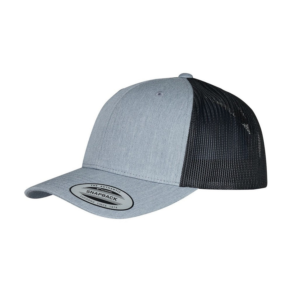 Heather-Black - Front - Flexfit Unisex Adult Retro Two Tone Trucker Cap