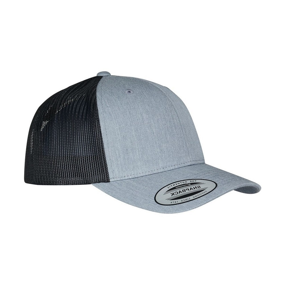 Heather-Black - Back - Flexfit Unisex Adult Retro Two Tone Trucker Cap