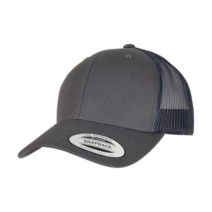 Charcoal-Navy - Front - Flexfit Unisex Adult Retro Two Tone Trucker Cap