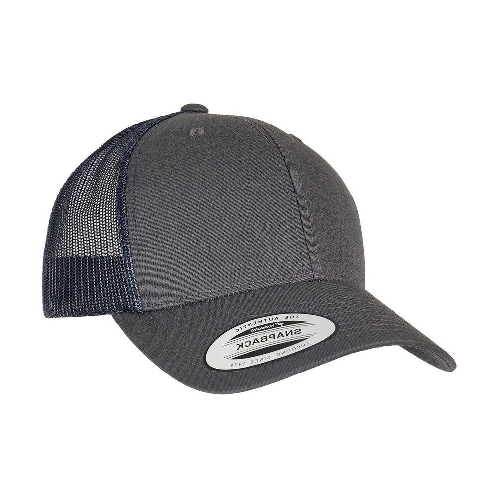 Charcoal-Navy - Back - Flexfit Unisex Adult Retro Two Tone Trucker Cap
