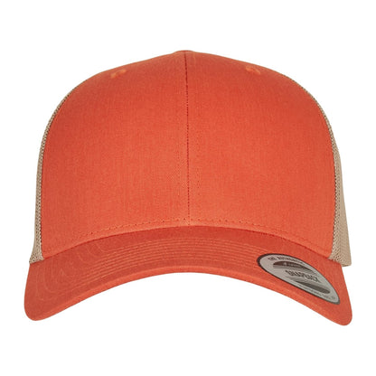 Orange Rust-Khaki - Front - Flexfit Unisex Adult Retro Two Tone Trucker Cap