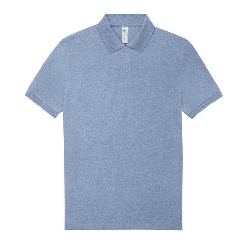 Heather Blue - Front - B&C Mens My Polo Shirt
